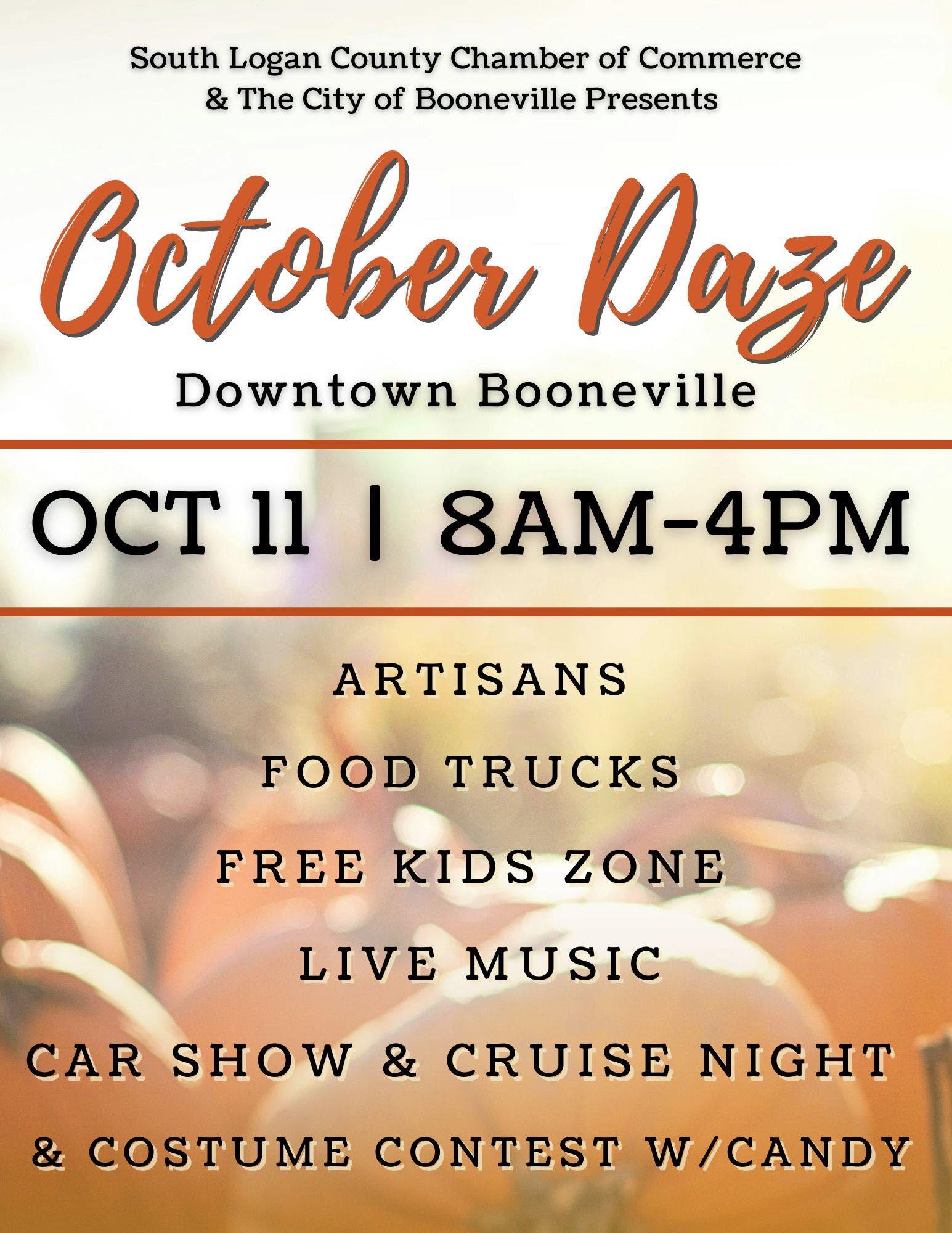 October Daze Returns to Downtown Booneville October 10 with Music, Vendors, and Community Celebration