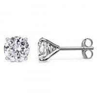 14KT White Gold 1 1/2 ct G-H SI3-I1 4 Prong Martini Pushback Solitaire Earrings